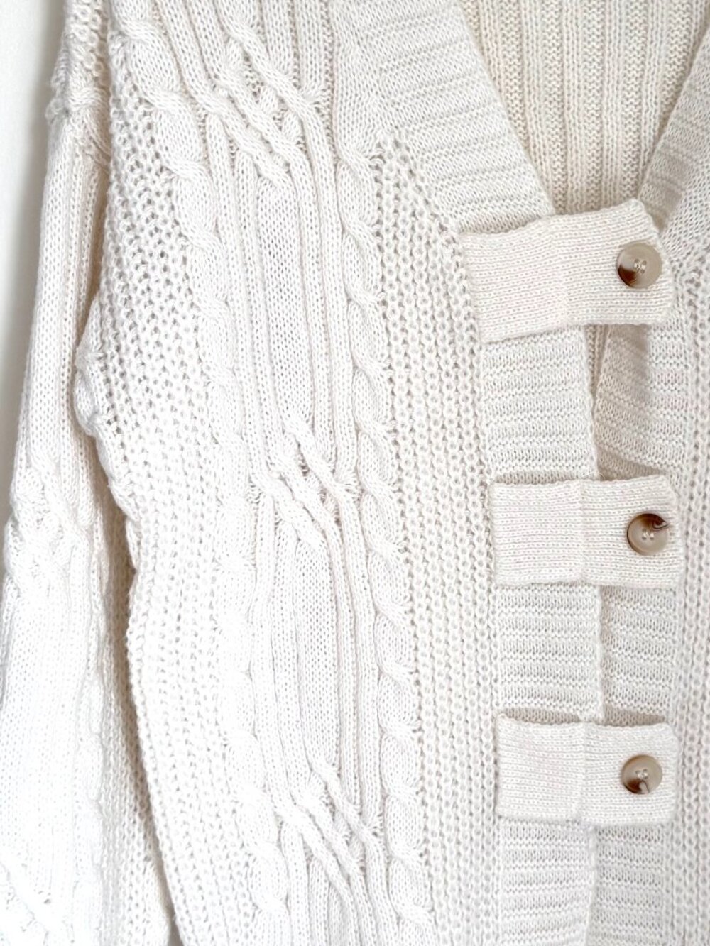 Cozy, Cream Cable Knit Cardigan